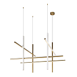 Люстра с 8-ю пересекающимися цилиндрическими плафонами на тонких тросах Trumpet tube варинант исполнения - 2 | Loft Concept в Липецке