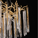 Люстра подвесная золотого цвета с разветвленными ветвями и прозрачными стеклянными подвесками Droplet Chandelier варинант исполнения - 6 | Loft Concept в Липецке