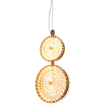  Подвесной светильник с плафонами из рельефного стекла Peony Glass Bronze Two варинант исполнения - 1 | Loft Concept в Липецке