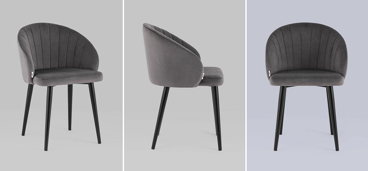 Стул Balsari Chair Серый Велюр Стул Balsari Chair Серый Велюр - Loft-Concept в Липецке