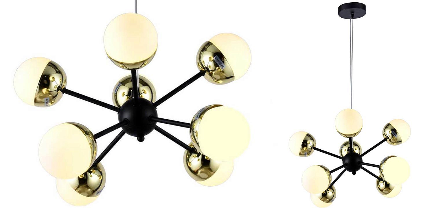 Люстра Sputnik White and Gold Globe Chandelier 8 Люстра Sputnik White and Gold Globe Chandelier 8 - Loft-Concept в Липецке
