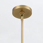 Подвесной светильник линейный латунного цвета в кожаном коричневом чехле и декоративными ремешками Alora варинант исполнения - 5 | Loft Concept в Липецке