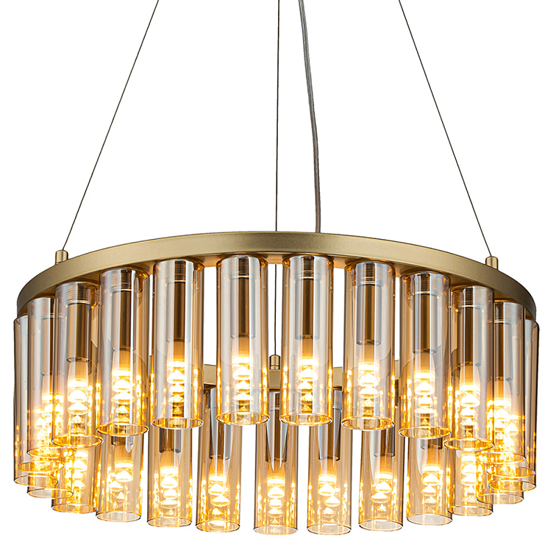 Люстра со стеклянными цилиндрическими плафонами Luminous Cylinders Amber Round Золотой Янтарь (Amber) Люстра со стеклянными цилиндрическими плафонами Luminous Cylinders Amber Round Золотой Янтарь (Amber) в Липецке | Loft Concept