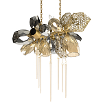 Люстра подвесная с 18-ю стеклянными плафонами с вертикальными подвесками Gilded Mirage  варинант исполнения - 7 | Loft Concept в Липецке