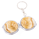 Зеркало брелок карманное двухстороннее из натурального камня Оникс Silver Stone Mirrors варинант исполнения - 5 | Loft Concept в Липецке