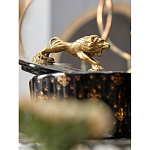 Шкатулка черного цвета с крышкой с фигуркой льва Eden Garden варинант исполнения - 7 | Loft Concept в Липецке