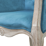 Кресло низкое в стиле прованс Louis French Armchair blue velour варинант исполнения - 4 | Loft Concept в Липецке