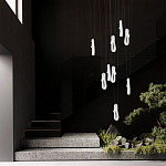 Подвесной светильник белого цвета с изогнутым плафоном Flow Loop варинант исполнения - 7 | Loft Concept в Липецке