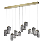 Подвесной светильник линейный с плафонами волнистой формы из фактурного стекла Big Wave варинант исполнения - 1 | Loft Concept в Липецке