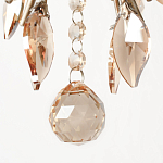 Люстра подвесная круглая с тканевым полупрозрачным абажуром и подвесками 4 лампы Gilded Elegance варинант исполнения - 6 | Loft Concept в Липецке