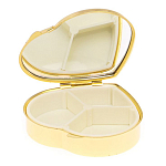 Таблетница карманная в форме сердца с 3-мя отделениями с зеркалом и накладкой из натурального камня Яшма Змеиная Gold Stone Pillboxes варинант исполнения - 3 | Loft Concept в Липецке