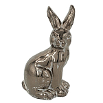 Статуэтка заяц из текстурированной терракоты и покрытый глянцевой краской под бронзу Rabbit Charm  варинант исполнения - 4 | Loft Concept в Липецке