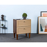 Тумба прикроватная бежевая из массива бука с 2-мя ящиками Wenge Light варинант исполнения - 5 | Loft Concept в Липецке