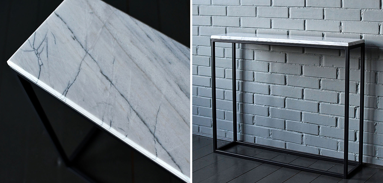 Консоль с белой мраморной столешницей Different Marble White Консоль с белой мраморной столешницей Different Marble White - Loft-Concept в Липецке