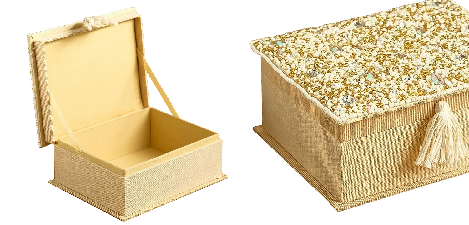 Шкатулка с вышивкой из бисера Odilia Beads Embroidery Box Шкатулка с вышивкой из бисера Odilia Beads Embroidery Box - Loft-Concept в Липецке