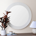 Зеркало в круглой фактурной раме Mirror Modern Texture белое варинант исполнения - 5 | Loft Concept в Липецке