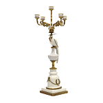 Подсвечник белый Попугай из фарфора с бронзовыми элементами Eden Garden варинант исполнения - 1 | Loft Concept в Липецке