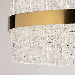 Люстра круглая золотого цвета с прозрачными рельефными стеклянными вставками Textured Glass Chandelier варинант исполнения - 10 | Loft Concept в Липецке