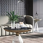 Дизайнерский журнальный стол на прозрачном основании Nofon варинант исполнения - 1 | Loft Concept в Липецке