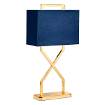 Настольная лампа с основанием из полированного золота и прямоугольным абажуром глубокого синего цвета Elstead Lighting варинант исполнения - 1 | Loft Concept в Липецке