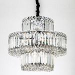 Круглая люстра с хрустальным декором Harmonica Crystal Round Chrome Chandelier варинант исполнения - 3 | Loft Concept в Липецке