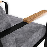 Кресло серый велюр с жесткими подлокотниками на полозьях Ashton варинант исполнения - 6 | Loft Concept в Липецке