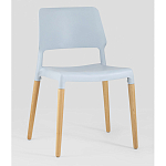Пластиковый стул на ножках из массива бука Ferret Grey-Blue варинант исполнения - 1 | Loft Concept в Липецке