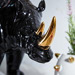 Статуэтка черный носорог с золотыми рогами Golden Horned Black Rhino варинант исполнения - 6 | Loft Concept в Липецке