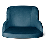 Стул с мягкой синей обивкой из велюра и подъемно-поворотным механизмом на белых колесиках Harper Blue and White варинант исполнения - 2 | Loft Concept в Липецке