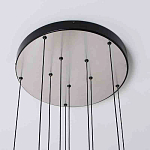 Люстра каскадная с 5-ю круглыми стеклянными плафонами дымчатого цвета и черными деталями Orbit Serenade варинант исполнения - 3 | Loft Concept в Липецке