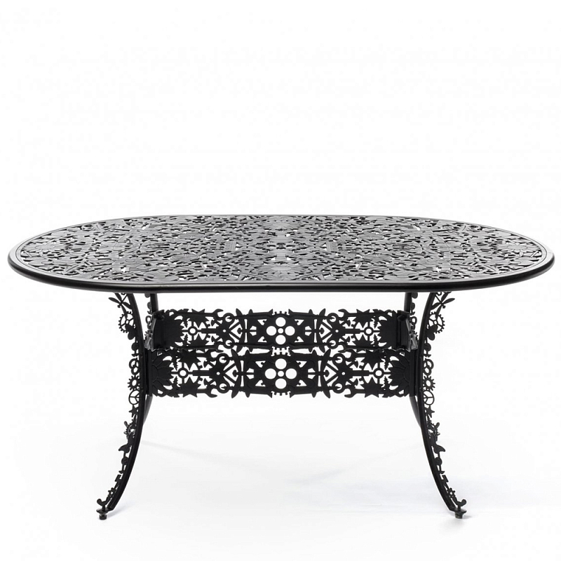 Обеденный стол Industry Collection ALUMINIUM OVAL TABLE – BLACK Черный Обеденный стол Industry Collection ALUMINIUM OVAL TABLE – BLACK Черный в Липецке | Loft Concept