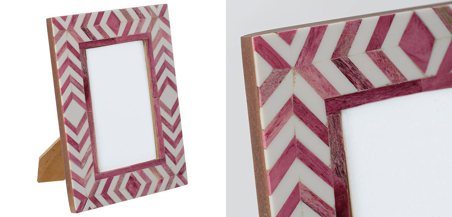 Фоторамка кость Pink Indian Bone Inlay photo frame Фоторамка кость Pink Indian Bone Inlay photo frame - Loft-Concept в Липецке
