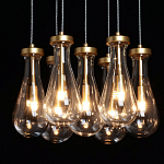 Люстра с 7-ю прозрачными плафонами из стекла в форме капли Lucid Rain  варинант исполнения - 5 | Loft Concept в Липецке