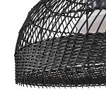 Подвесной светильник с округлым абажуром из черного ротанга Wicker Furniture варинант исполнения - 5 | Loft Concept в Липецке