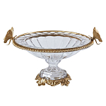Чаша из прозрачного стекла с бронзовым ободком и фигурками бабочек Eden Garden варинант исполнения - 1 | Loft Concept в Липецке