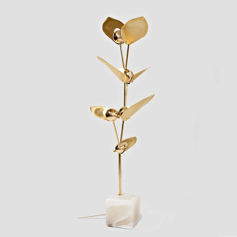 Торшер LAVRA Floor Lamp Gold Латунь Молочный Торшер LAVRA Floor Lamp Gold Латунь Молочный в Липецке | Loft Concept