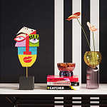 Арт-объект Разноцветное Лицо в абстрактном стиле на подставке Multicolored Abstract Face варинант исполнения - 4 | Loft Concept в Липецке