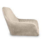 Барный стул со спинкой и подлокотниками на 4-х коричневых деревянных ножках Бежевый Велюр Ava Charm варинант исполнения - 2 | Loft Concept в Липецке