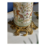 Ваза высокая из фарфора на бронзовом основании Turquoise Blooming Garden варинант исполнения - 5 | Loft Concept в Липецке