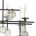 Люстра линейная черная с круглыми прозрачными подвесками  Horizontal Rectangular Chandelier варинант исполнения - 1 | Loft Concept в Липецке