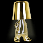 Настольная лампа фигурная золотого цвета с гладким абажуром Высота 19 см Sophia варинант исполнения - 3 | Loft Concept в Липецке