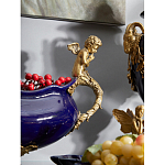 Чаша темно-синяя фарфоровая с бронзовыми ручками в виде ангелов Eden Garden варинант исполнения - 4 | Loft Concept в Липецке