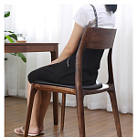 Стул деревянный с мягким сиденьем из черной натуральной кожи Moon Walnut Furniture варинант исполнения - 3 | Loft Concept в Липецке