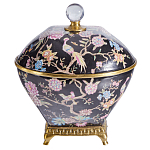 Шкатулка черного цвета с цветочной росписью Eden Garden варинант исполнения - 1 | Loft Concept в Липецке