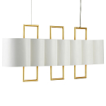 Люстра прямоугольная с белыми цилиндрическими абажурами White Ribbon варинант исполнения - 5 | Loft Concept в Липецке