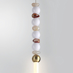 Подвесной светильник вытянутый с бусинами из белого и коричневого цвета PEARLS Suspension варинант исполнения - 4 | Loft Concept в Липецке
