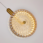 Подвесной светильник с плафоном из рельефного стекла Peony Glass Bronze  варинант исполнения - 3 | Loft Concept в Липецке