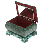 Шкатулка прямоугольная с зеркалом из натурального камня змеевик Stone Casket варинант исполнения - 3 | Loft Concept в Липецке