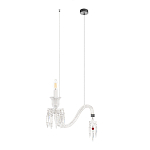 Подвесной светильник стеклянный в виде канделябра Curved Glass Chandelier варинант исполнения - 1 | Loft Concept в Липецке