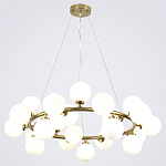 Кольцевая люстра с белыми стеклянными  плафонами в форме шара Berries Chandelier варинант исполнения - 4 | Loft Concept в Липецке